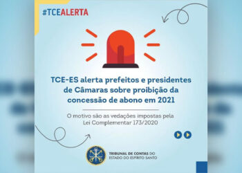 TC-ES alerta sobre proibição de abono aos servidores em 2021, mas Educação e Saúde são exceção