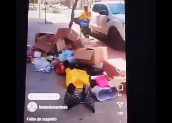 Vídeo de empresa que deixou caixas de papelão na avenida causa polêmica nas redes sociais