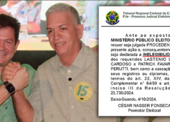 Urgente: Lastênio Cardoso e seu vice Patrick podem ter o registro de candidatura cassado a qualquer momento