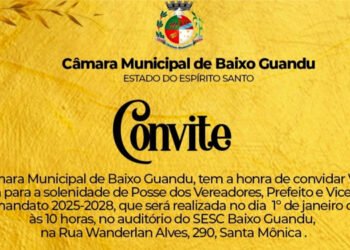 Prefeito, vice e vereadores eleitos tomam posse na quarta-feira às 10 horas em Baixo Guandu