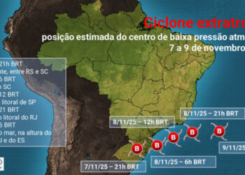 Ciclone extratropical pode trazer tempo severo ao ES entre sábado e domingo