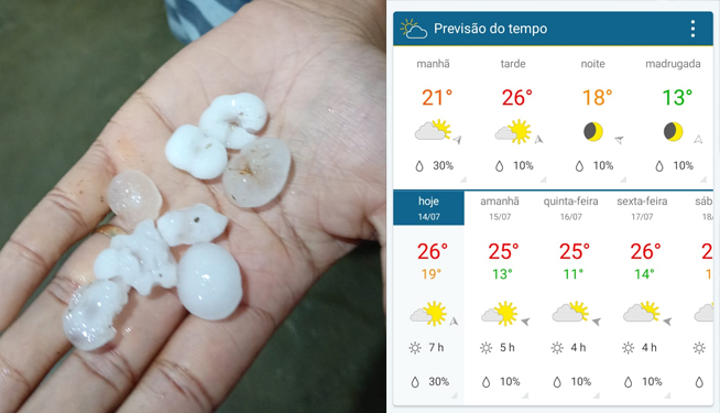 Chuva de granizo antecipa o que vem por aí: forte onda de frio até o final de semana