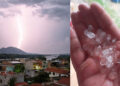 Chuva, ventania e granizo assustam Baixo Guandu em pleno agosto