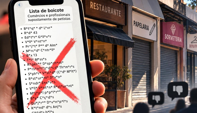 Lista de boicote a comerciantes e prestadores de serviço também acontece em Baixo Guandu
